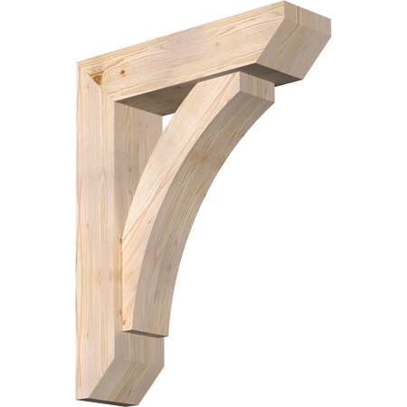 Ekena Millwork Thorton Slat Smooth Bracket w/ Offset Brace, Douglas Fir, 7 1/2"W x 28"D x 36"H BKT0806X28X36THR06SDF